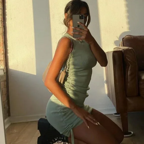 Princess Polly Military Minds Sage Green Mini Dress LIONESS (US 4) - Picture 7 of 8